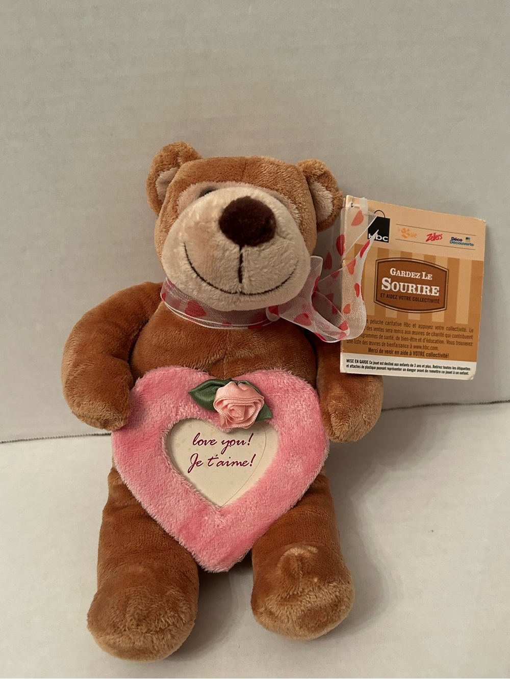 HBC / Zellers / home outfitters Plush Brown Bear collection with Heart frame